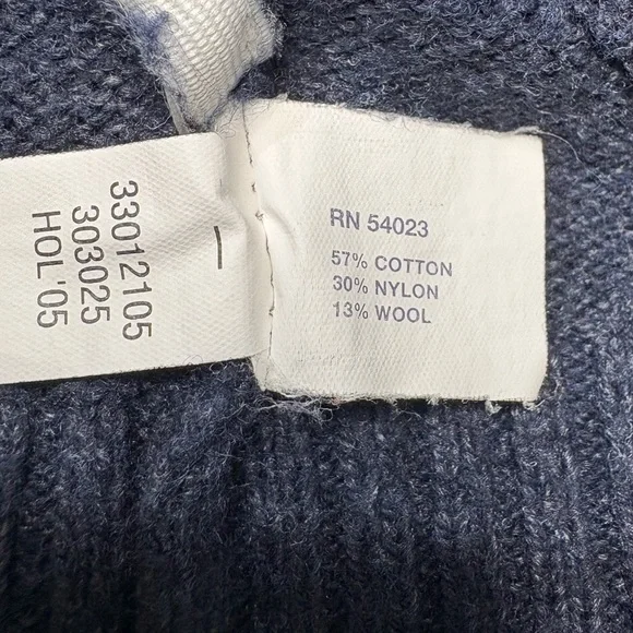 Mens Gap Sweater sz Large Dark Blue Cotton Wool blend RN54023 - Picture 2 of 7